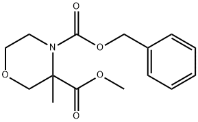 3,4-Morpholinedicarboxylic acid, 3-methyl-, 3-methyl 4-(phenylmethyl) ester Struktur