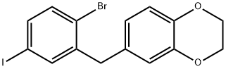 6-(2-Bromo-5-iodobenzyl)-2,3-dihydrobenzo[b][1,4]dioxine, 1291094-65-9, 结构式