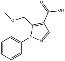 5-(methoxymethyl)-1-phenyl-1H-pyrazole-4-carboxylic acid 结构式