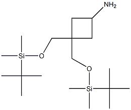 3,3-bis({[(tert-butyldimethylsilyl)oxy]methyl})cyclobutan-1-amine Structure