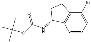 (R)-(4-Bromo-indan-1-yl)-carbamic acid tert-butyl ester 化学構造式