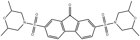 2,7-bis[(2,6-dimethyl-4-morpholinyl)sulfonyl]-9H-fluoren-9-one 化学構造式
