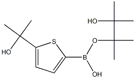 5-(1-Hydroxy-1-methylethyl)thiophene-2-boronic acid pinacol ester 化学構造式