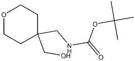 tert-butyl ((4-(hydroxymethyl)tetrahydro-2H-pyran-4-yl)methyl)carbamate Struktur