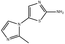 2-Amino-5-(2-methylimidazol-1-yl)thiazole 化学構造式