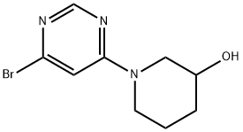 4-Bromo-6-(3-hydroxypiperidin-1-yl)pyrimidine Struktur