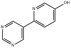 3-Hydroxy-6-(5-pyrimidyl)pyridine 化学構造式