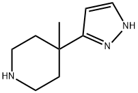 4-methyl-4-(1H-pyrazol-5-yl)piperidine dihydrochloride 化学構造式