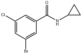 3-Bromo-5-chloro-N-cyclopropyl-benzamide Struktur