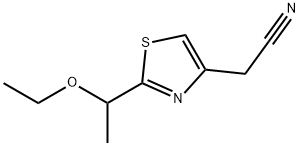 2-[2-(1-ethoxyethyl)-1,3-thiazol-4-yl]acetonitrile Struktur