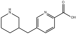 2-Pyridinecarboxylic acid, 5-(3-piperidinylmethyl)- Struktur