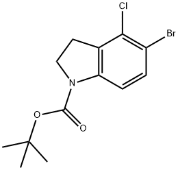 1,1-Dimethylethyl 5-bromo-4-chloro-2,3-dihydro-1H-indole-1-carboxylate Struktur