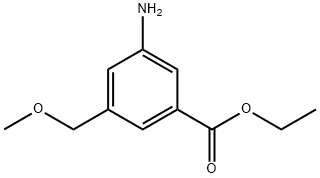 3-氨基-5-(甲氧基甲基)苯甲酸乙酯 结构式