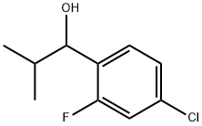 1-(4-chloro-2-fluorophenyl)-2-methylpropan-1-ol 化学構造式
