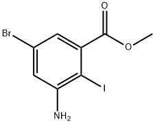 3-氨基-5-溴-2-碘苯甲酸甲酯, 1342226-13-4, 结构式