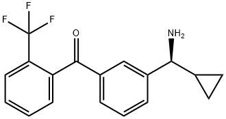 3-((1S)Aminocyclopropylmethyl)phenyl 2-(trifluoromethyl)phenyl ketone 结构式