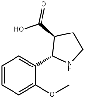 (2S,3S)-2-(2-methoxyphenyl)pyrrolidine-3-carboxylic acid Structure