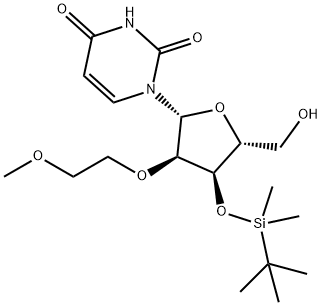 3'-O-(t-Butyldimethylsilyl)-2'-O-(2-methoxyethyl) uridine 化学構造式