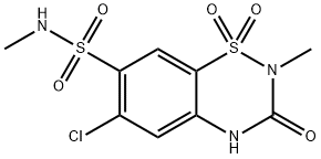 2H-1,2,4-Benzothiadiazine-7-sulfonamide, 6-chloro-3,4-dihydro-N,2-dimethyl-3-oxo-, 1,1-dioxide