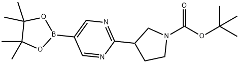 2-(N-Boc-Pyrrolidin-3-yl)pyrimidine-5-boronic acid pinacol ester Struktur