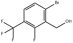 Benzenemethanol, 6-bromo-2-fluoro-3-(trifluoromethyl)- Structure