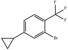 2-bromo-4-cyclopropyl-1-(trifluoromethyl)benzene 化学構造式