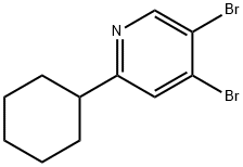 3,4-Dibromo-6-cyclohexylpyridine Structure