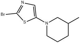 2-Bromo-5-(3-methylpiperidin-1-yl)thiazole 化学構造式