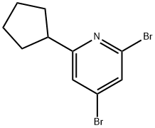 2,4-Dibromo-6-cyclopentylpyridine,1353856-06-0,结构式