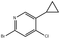 2-Bromo-4-chloro-5-cyclopropylpyridine, 1353856-10-6, 结构式