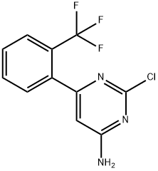 2-Chloro-4-amino-6-(2-trifluoromethylphenyl)pyrimidine 化学構造式