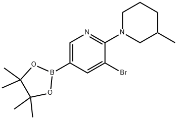 5-Bromo-6-(3-methylpiperidin-1-yl)pyridine-3-boronic acid pinacol ester Structure