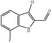 3-chloro-7-fluoro-1H-indole-2-carbaldehyde 化学構造式