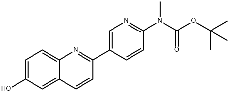 6-羟基-2-[6-[N-(叔丁氧基羰基)-N-甲基氨基]吡啶-3-基]喹啉,1374109-51-9,结构式