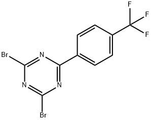 2,4-Dibromo-6-(4-trifluoromethylphenyl)-1,3,5-triazine Struktur