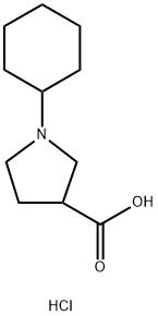 1-cyclohexylpyrrolidine-3-carboxylic acid hydrochloride Structure
