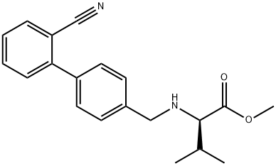 D-Valine, N-[(2'-cyano[1,1'-biphenyl]-4-yl)methyl]-, methyl ester Structure