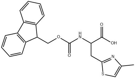 2-((((9H-fluoren-9-yl)methoxy)carbonyl)amino)-3-(4-methylthiazol-2-yl)propanoic acid Structure