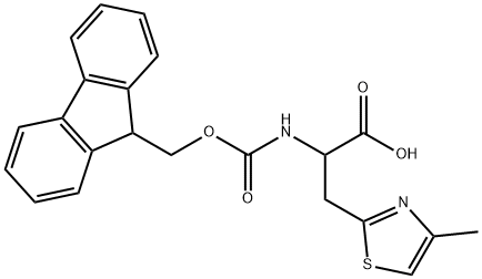 2-((((9H-芴-9-基)甲氧基)羰基)氨基)-3-(4-甲基噻唑-2-基)丙酸, 1379844-17-3, 结构式