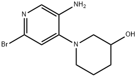 2-Bromo-5-amino-4-(3-hydroxypiperidin-1-yl)pyridine 化学構造式