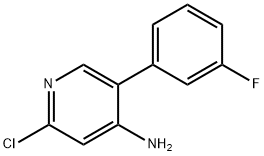 2-Chloro-4-amino-5-(3-fluorophenyl)pyridine 化学構造式