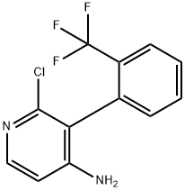 2-Chloro-4-amino-3-(2-trifluoromethylphenyl)pyridine 化学構造式