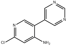 2-Chloro-4-amino-5-(5-pyrimidyl)pyridine 化学構造式