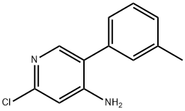 2-Chloro-4-amino-5-(3-tolyl)pyridine 化学構造式