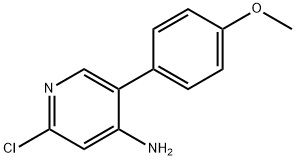 2-Chloro-4-amino-5-(4-methoxyphenyl)pyridine 化学構造式