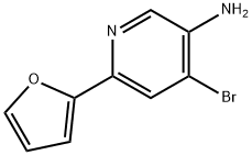 4-Bromo-3-amino-6-(2-furyl)pyridine 化学構造式