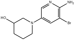 2-Amino-3-bromo-5-(3-hydroxypiperidin-1-yl)pyridine Struktur