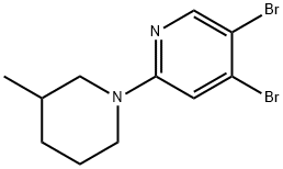 3,4-Dibromo-6-(3-methylpiperidin-1-yl)pyridine Structure