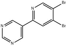 3,4-Dibromo-6-(5-pyrimidyl)pyridine Structure