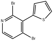 2,4-Dibromo-3-(2-thienyl)pyridine, 1381942-89-7, 结构式